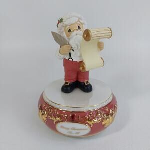 2010‎ Precious Moments Santa Checking His List Sankyo Musical Box 111107
